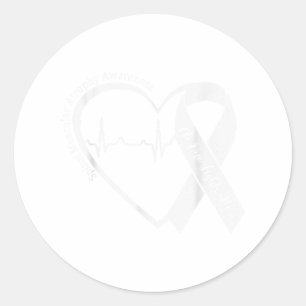 Spinal Muscular Atrophy Sma Awareness Heart Ribbon Classic Round Sticker