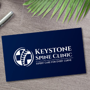 Spine and Medical Cross - blue  Business Card