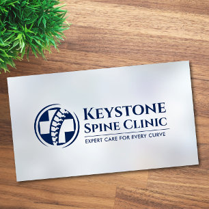 Spine and Medical Cross - blue Business Card