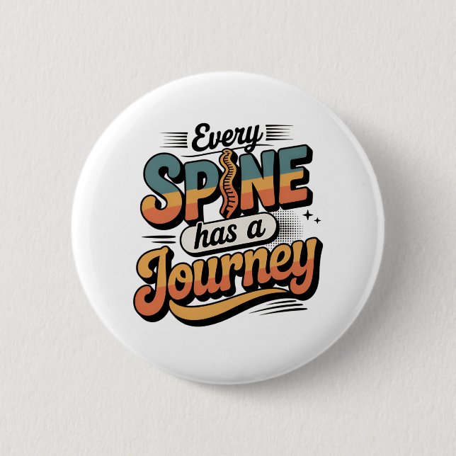 Spine Care Journey and Body Alignment 6 Cm Round Badge (Front)