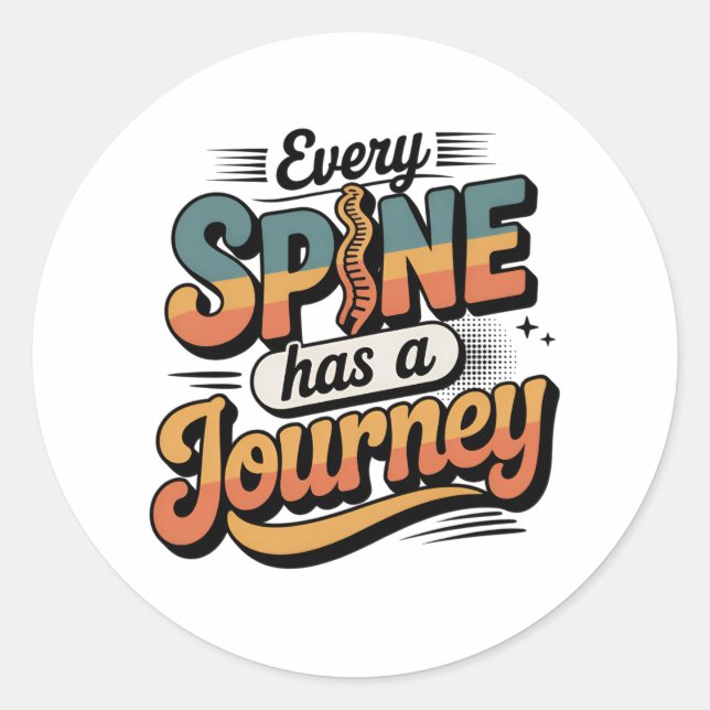 Spine Care Journey and Body Alignment Classic Round Sticker (Front)