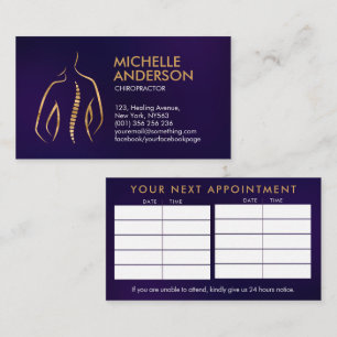 Spine Health - Chiropractic Appointment   Business Card