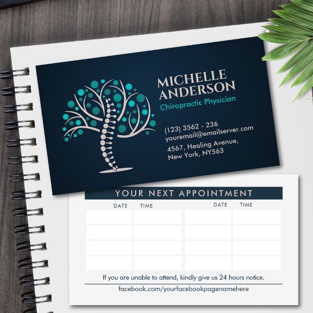 Spine Health Tree - Chiropractic Appointment Business Card (Creator Uploaded)