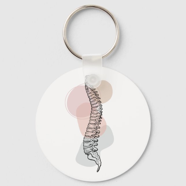 Spine Keychain, Chiropractic, Chiropractic  Key Ring (Front)