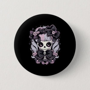 Spine-tingling Thrills Halloween Skull Artwork 6 Cm Round Badge