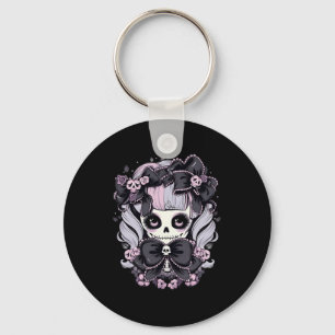 Spine-tingling Thrills Halloween Skull Artwork Key Ring