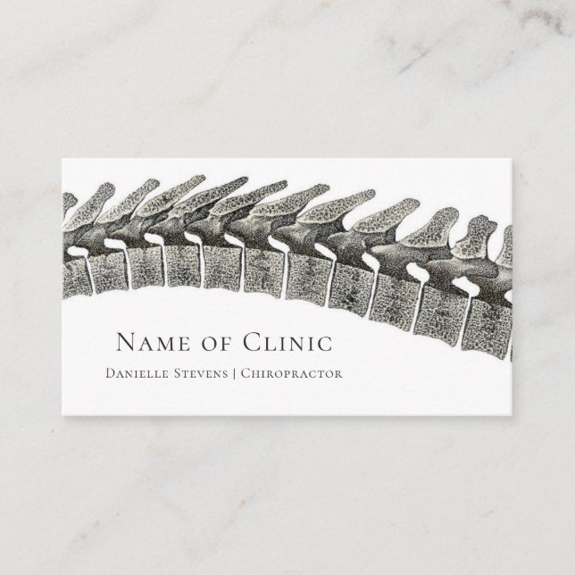Spine Vertebrae Chiropractor Appointment Reminder Card (Front)