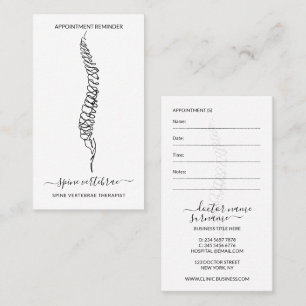 Spine vertebrae orthopaedic doctor appointment business card