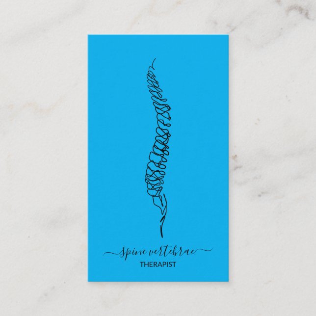 Spine vertebrae orthopaedic doctor blue business card (Front)