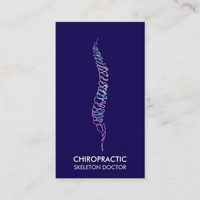 Spine vertebrae orthopaedic doctor navy business card (Front)