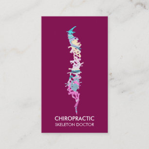 Spine vertebrae orthopedic doctor chropractic pink business card
