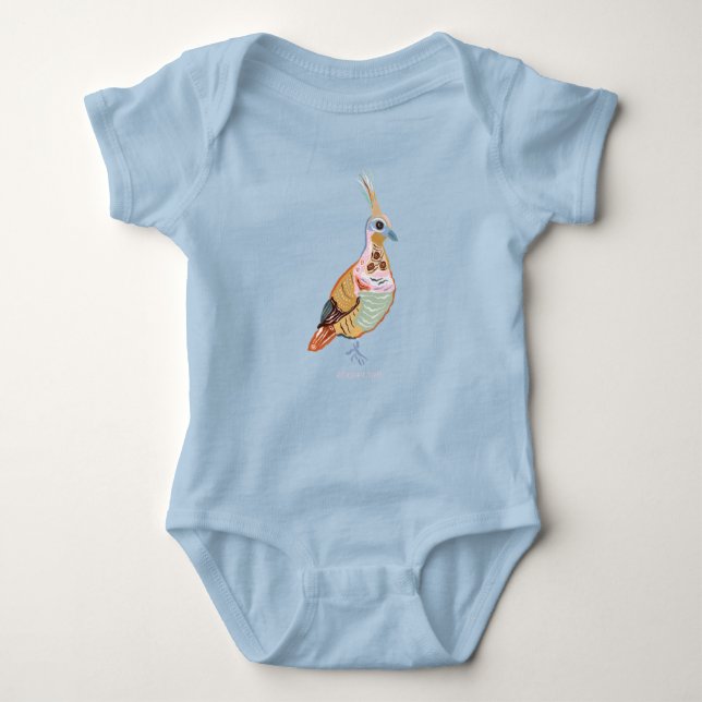 Spinifex Pigeon Baby Bodysuit (Front)