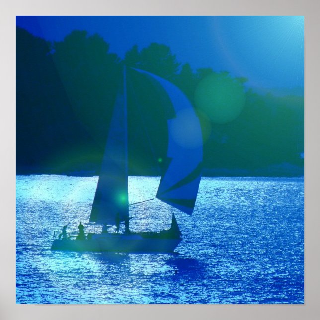 Spinnaker Racing Sailboat Poster (Front)