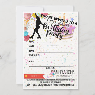 SpinNations Birthday Party Invitations