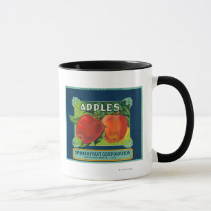 Spinner Fruit Apple Label - Yakima, WA Mug