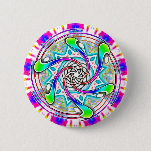 Spinner Tie Dye (edit text) 6 Cm Round Badge (Front)