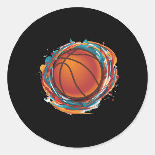 Spinning Basketball Ball  Classic Round Sticker
