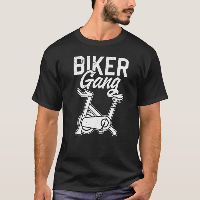 Spinning Biker Gang Fitness Gym Indoor Cycling Bik T-Shirt (Front)
