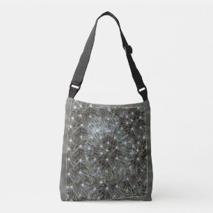 Spinning dandelion puff crossbody bag
