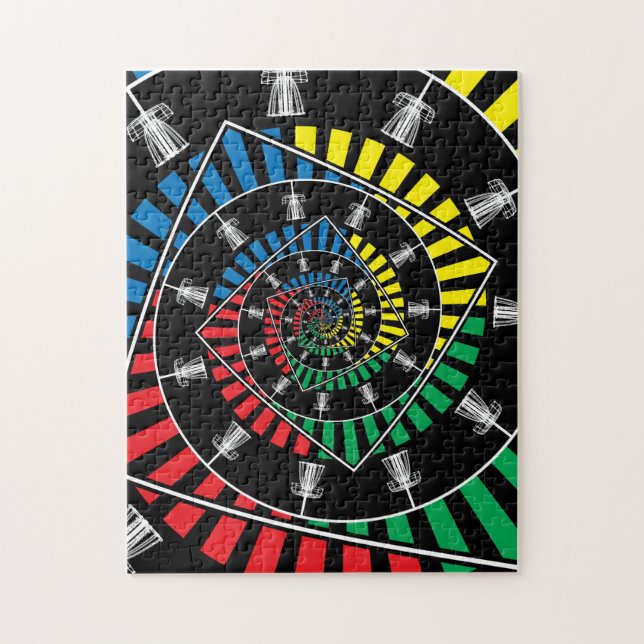 Spinning Disc Golf Baskets Jigsaw Puzzle (Vertical)