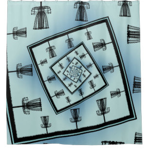 Spinning Disc Golf Baskets Shower Curtain