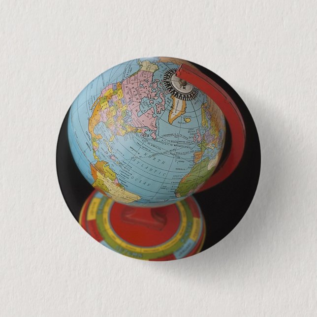 Spinning Globe 3 Cm Round Badge (Front)