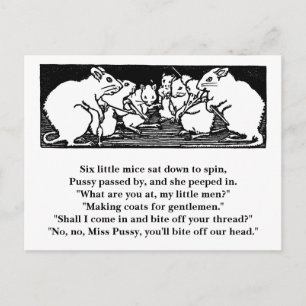 Spinning Mice Nursery Rhyme Postcard