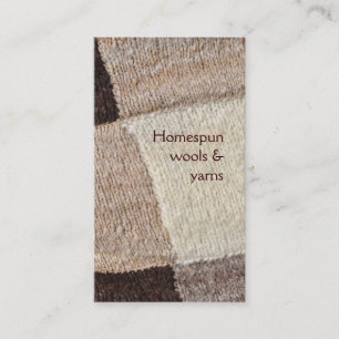 Spinning or knitting undyed wool business card