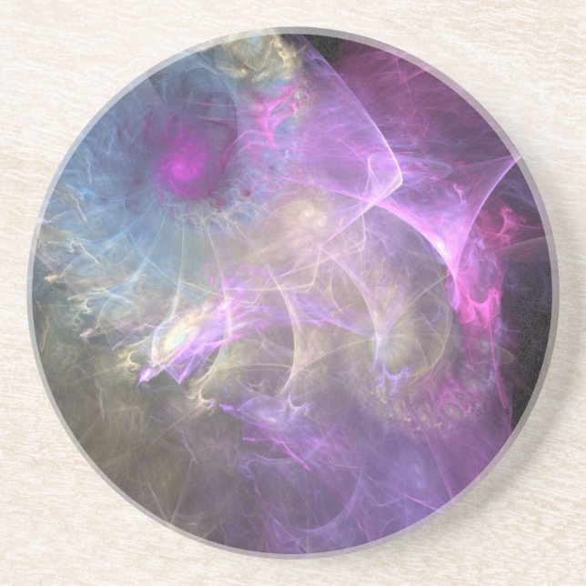 Spinning Pastel Swirls Coaster (Front)