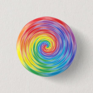 Spinning Rainbow 3 Cm Round Badge