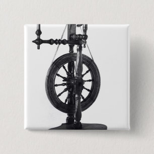 Spinning wheel 15 cm square badge