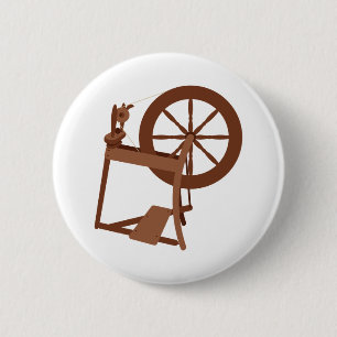 Spinning Wheel 6 Cm Round Badge