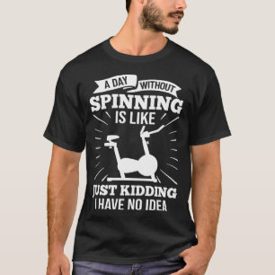 Spinning Wheel Workout Bike Fitness Exercise T-Shirt