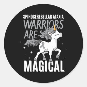 Spinocerebellar Ataxia Warrior Awareness Ribbon Sc Classic Round Sticker