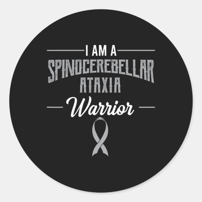 Spinocerebellar Ataxia Warrior Awareness Ribbon Sc Classic Round Sticker (Front)