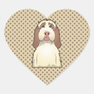 Spinone Italiano Cartoon Heart Sticker