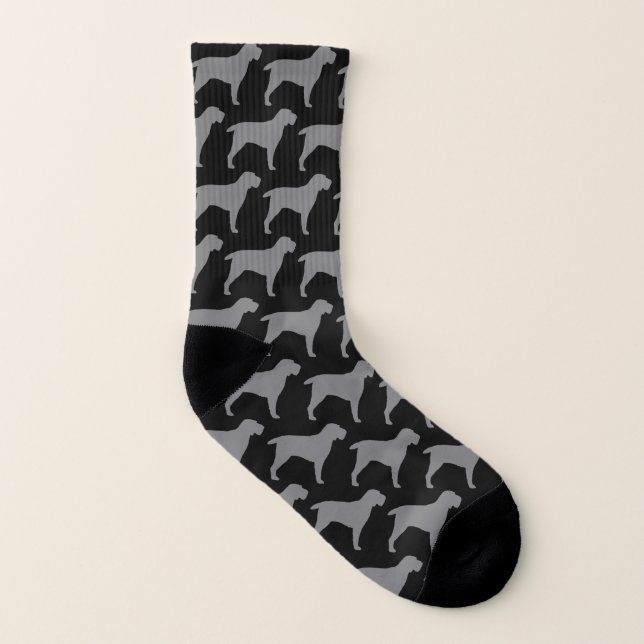 Spinone Italiano Dog Breed Silhouettes Pattern Socks (Left Inside)