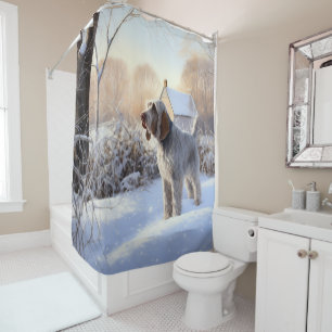 Spinone Italiano Let It Snow Christmas Shower Curtain
