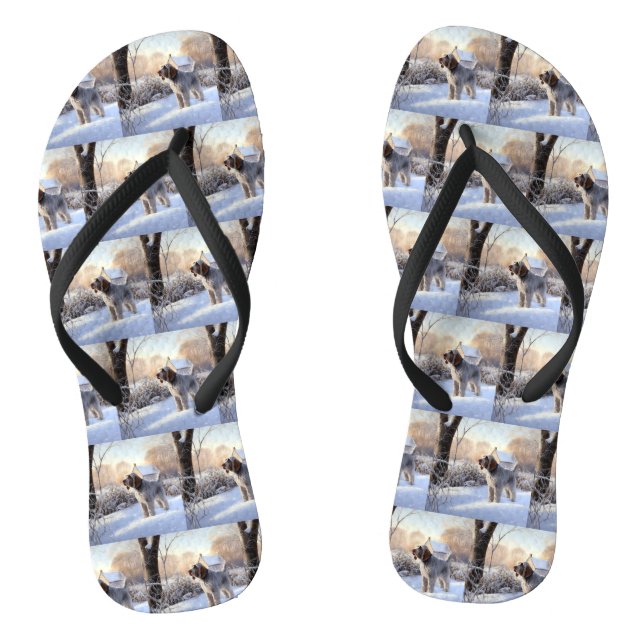 Spinone Italiano Let It Snow Christmas Thongs (Footbed)