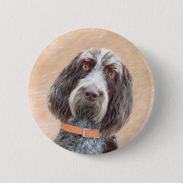 Spinone Italiano Painting - Cute Original Dog Art 6 Cm Round Badge (Front)