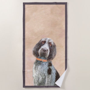 Spinone Italiano Painting - Cute Original Dog Art Beach Towel