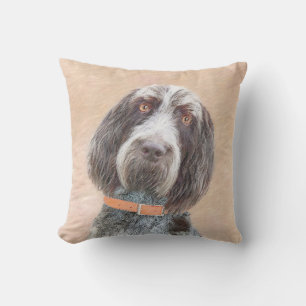 Spinone Italiano Painting - Cute Original Dog Art Cushion