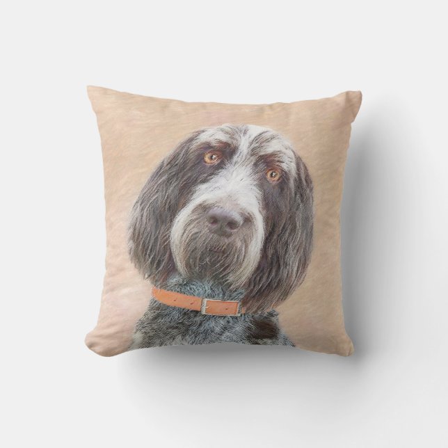 Spinone Italiano Painting - Cute Original Dog Art Cushion (Front)