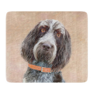 Spinone Italiano Painting - Cute Original Dog Art Cutting Board