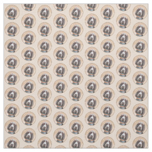 Spinone Italiano Painting - Cute Original Dog Art Fabric