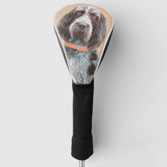 Spinone Italiano Painting - Cute Original Dog Art Golf Head Cover (Front)