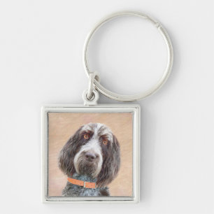 Spinone Italiano Painting - Cute Original Dog Art Key Ring