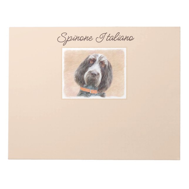 Spinone Italiano Painting - Cute Original Dog Art  Notepad (Front)