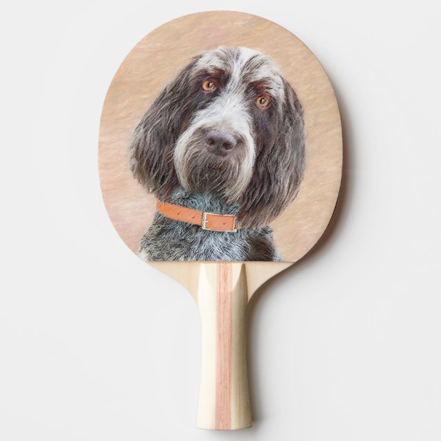 Spinone Italiano Painting - Cute Original Dog Art Ping Pong Paddle (Front)