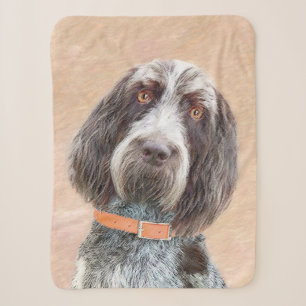 Spinone Italiano Painting - Cute Original Dog Art Sherpa Blanket